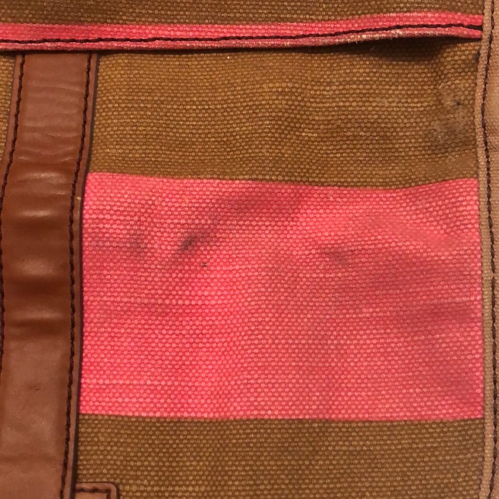 Fossil Color Block Canvas Top Flap Adjustable Cro… - image 5